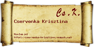 Cservenka Krisztina névjegykártya
