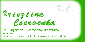 krisztina cservenka business card